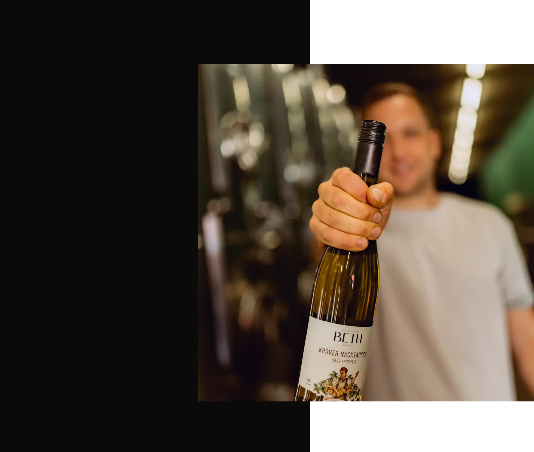 Kröver Nacktarsch Wein in den Geschmacksrichtungen trocken, feinherb und süß