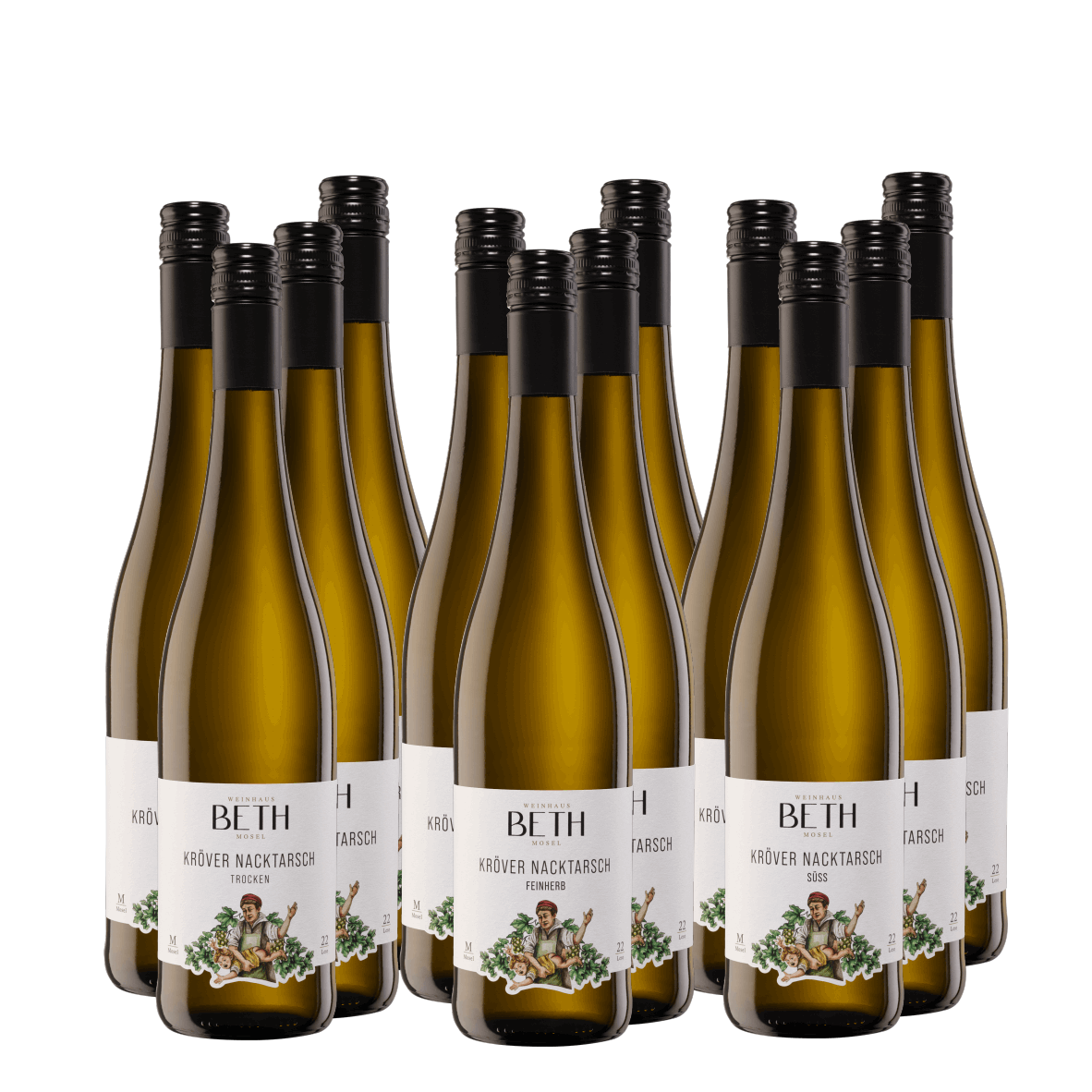 Weinpaket Weinprobierpaket Kröver Nacktarsch trocken feinherb lieblich süss Weißwein Weinhaus Beth Kröv Mosel